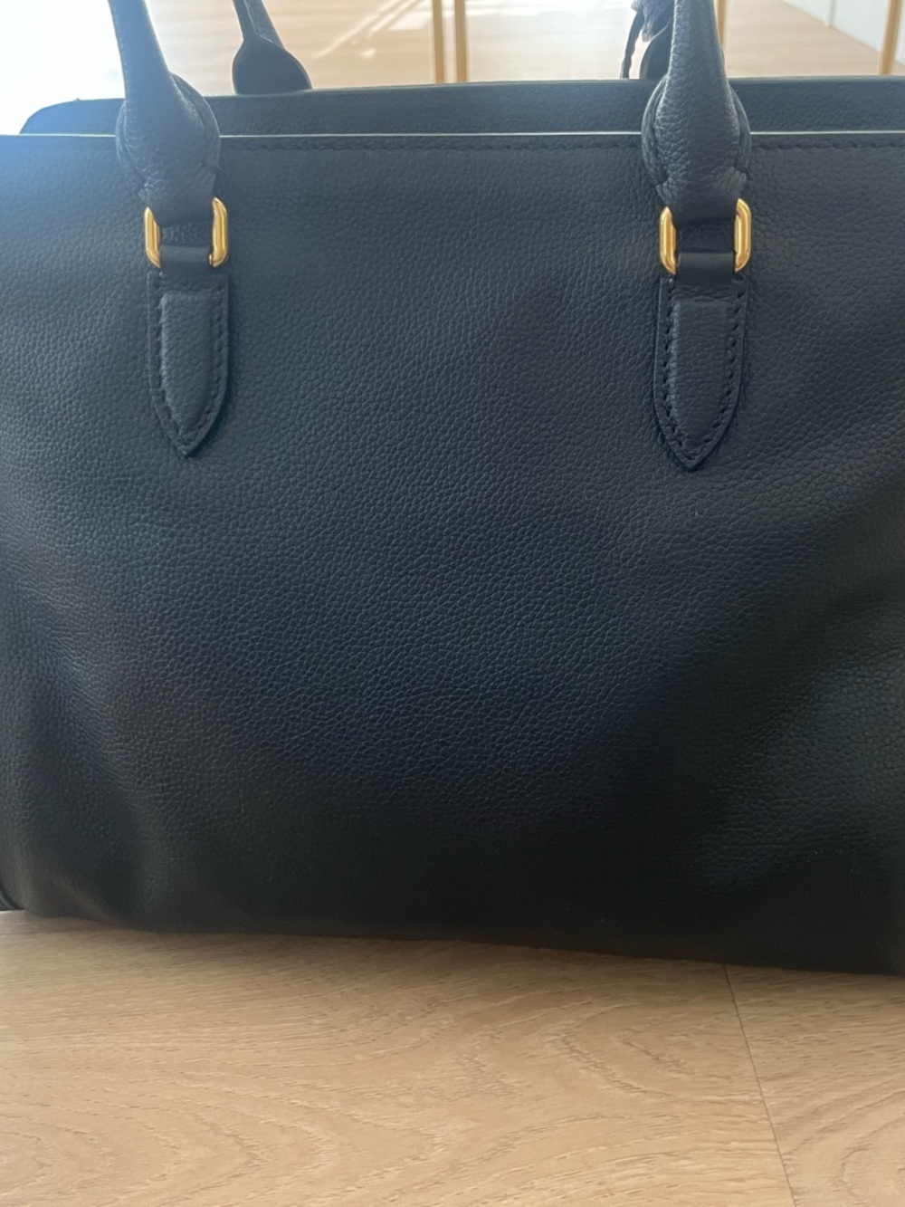 Alexander McQueen Black Leather Top-Handle Satchel with Gold Skull Accent - Picture 2 of 8